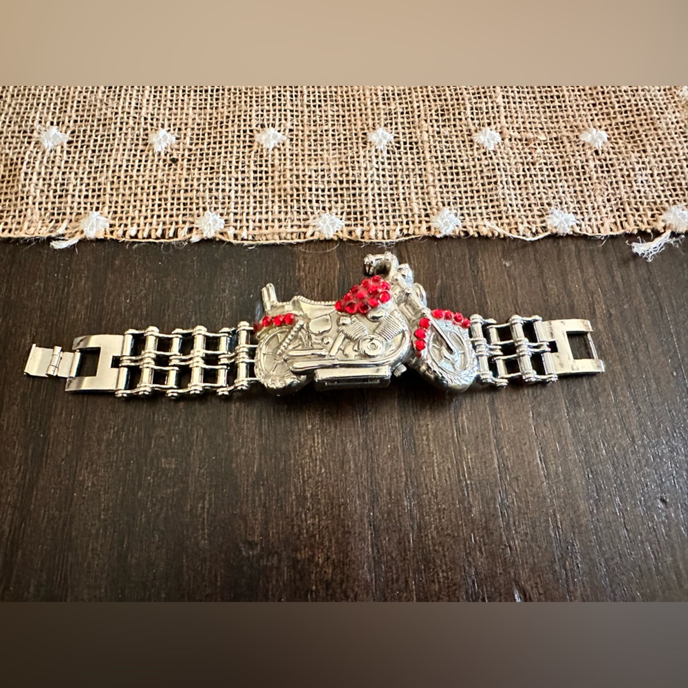 Motorcycle Rhinestone Watch